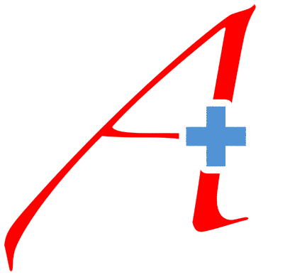 The red atheist A with a superimposed blue plus
