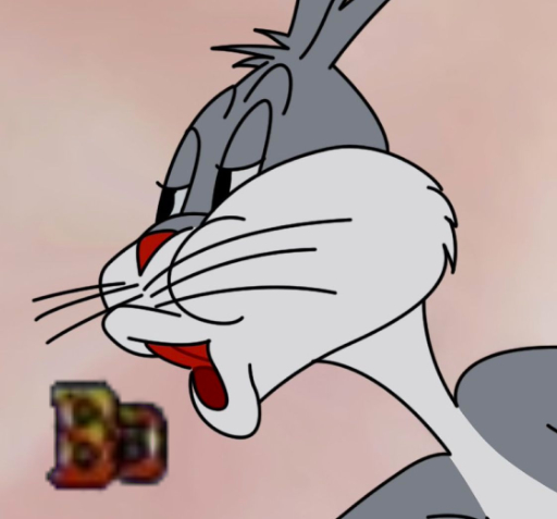 The Bugs Bunny "No" meme, with the word "No" replaced by a very pixellated word "Bo" (from the Felix The Cat game for the NES, if you must know).