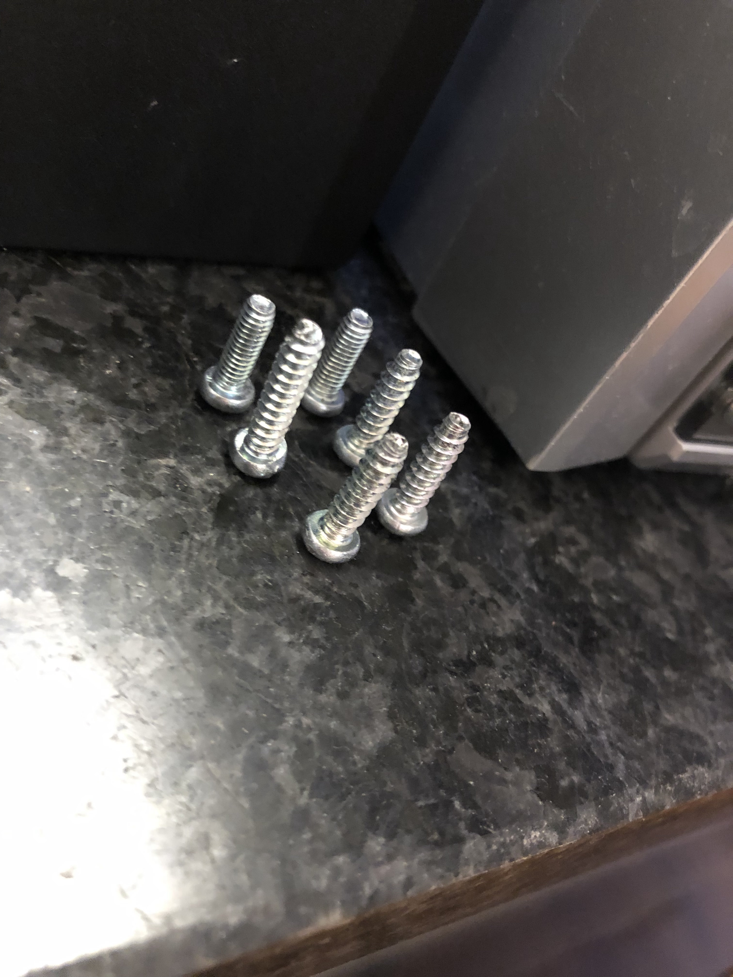 The 6 screws from the back of the unit. Their relative positions are as if you are looking at the back of the unit.