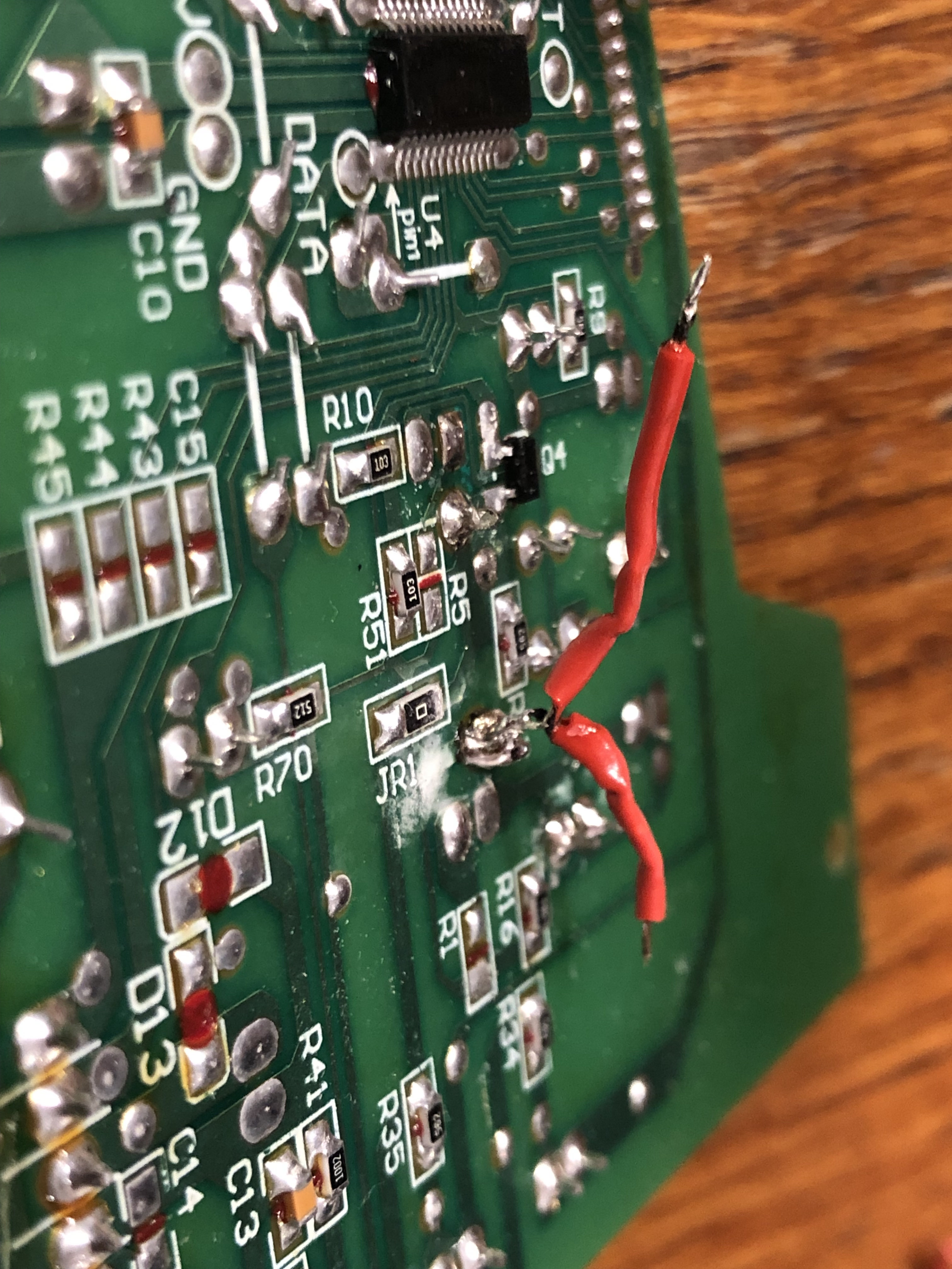 Two soldered wires
