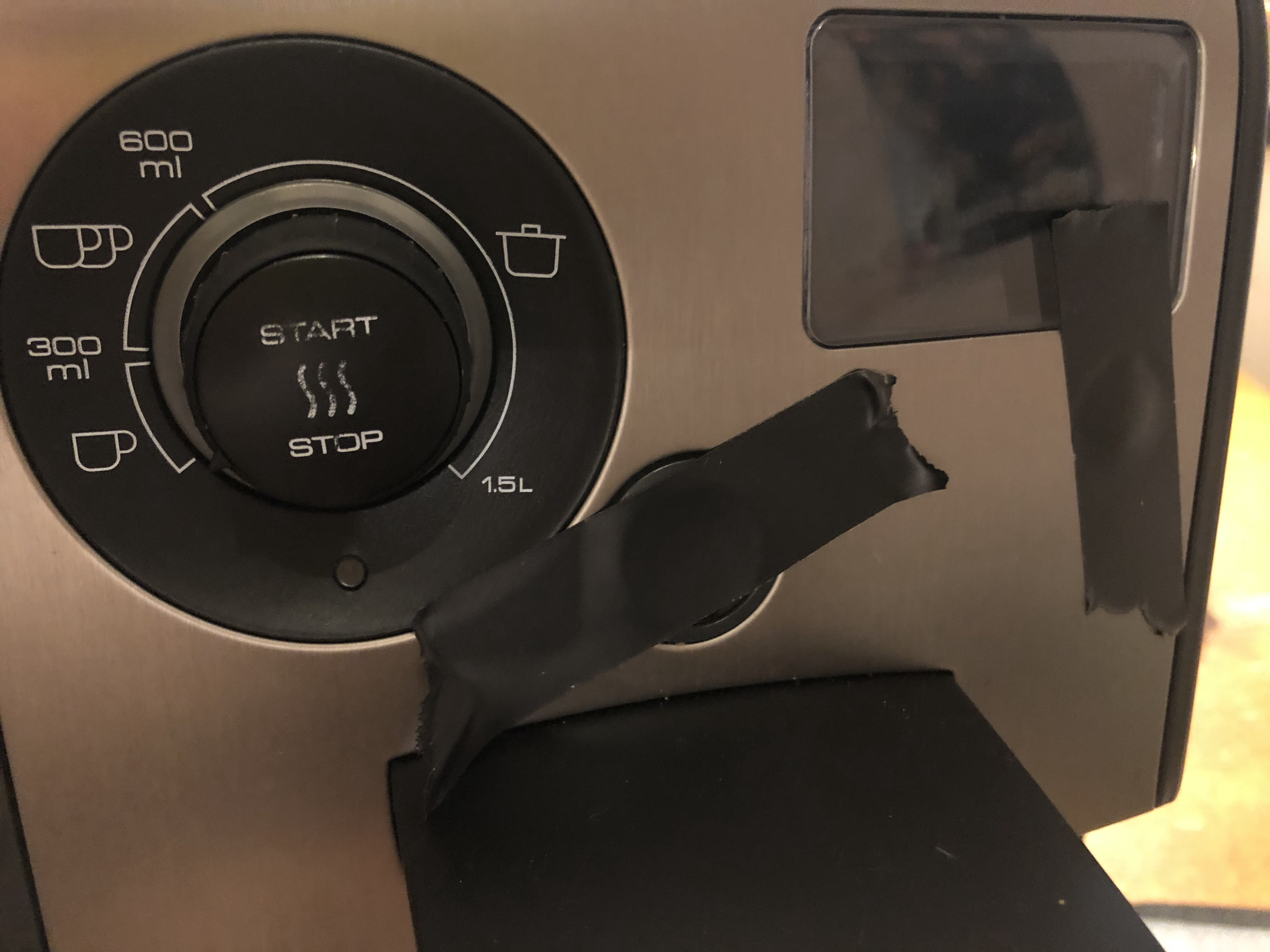 Tape over buttons