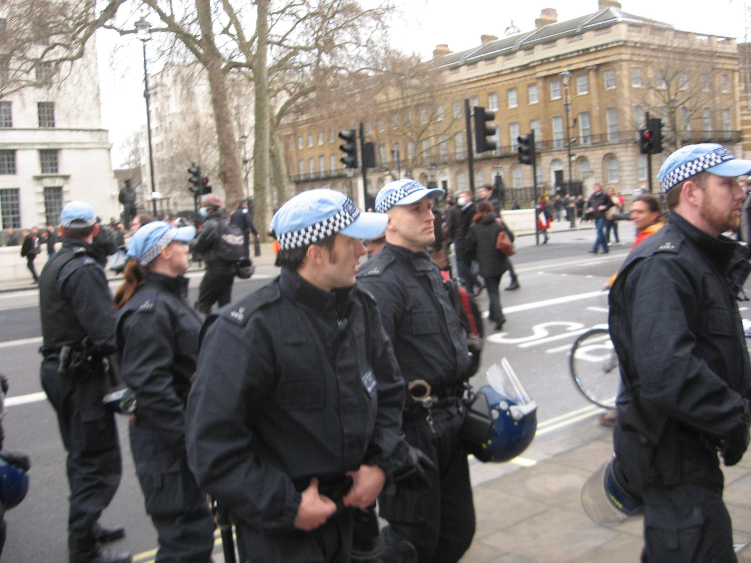 Riot cops break formation Riot cops break formation