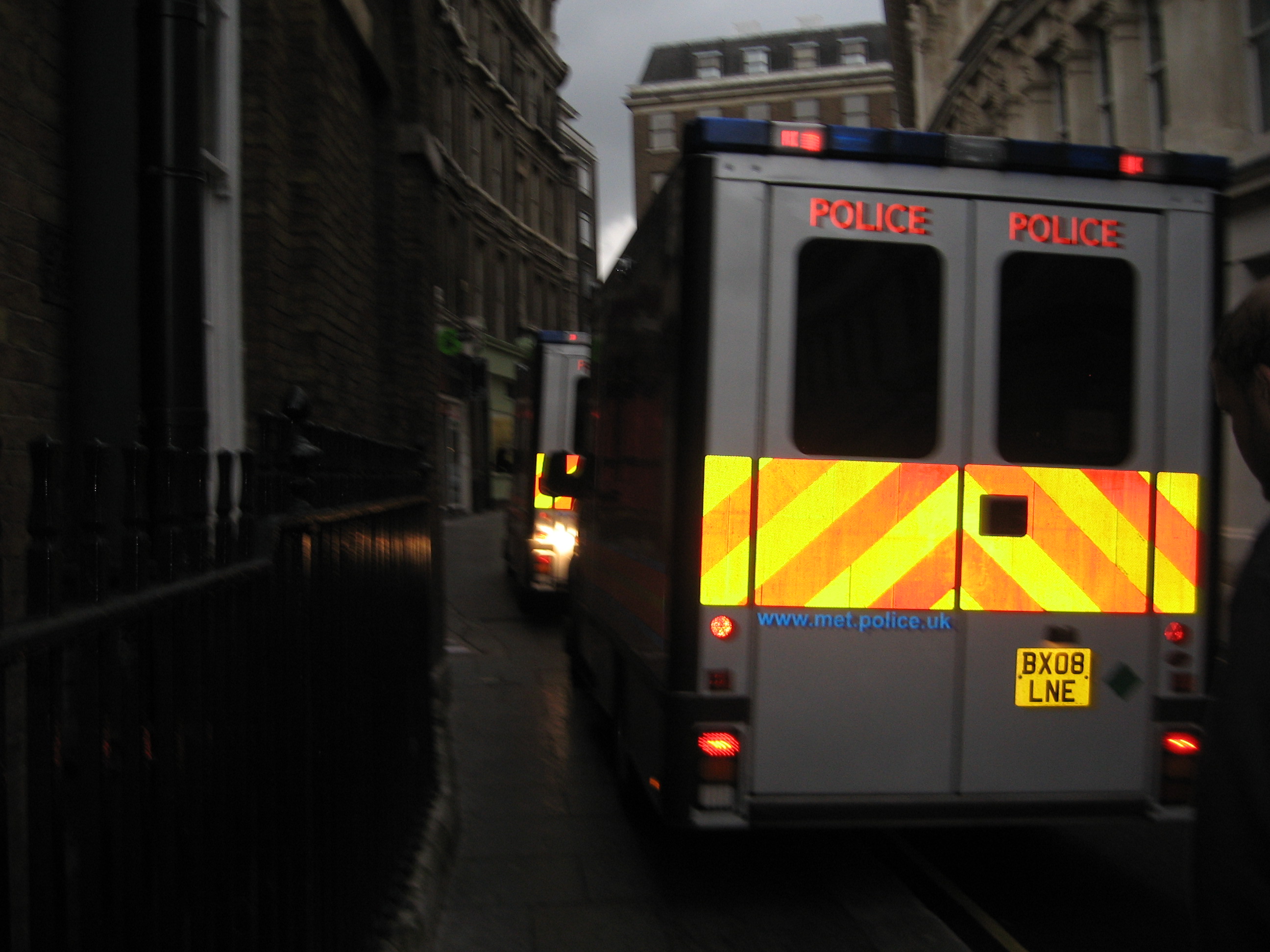Empty riot vans Empty riot vans